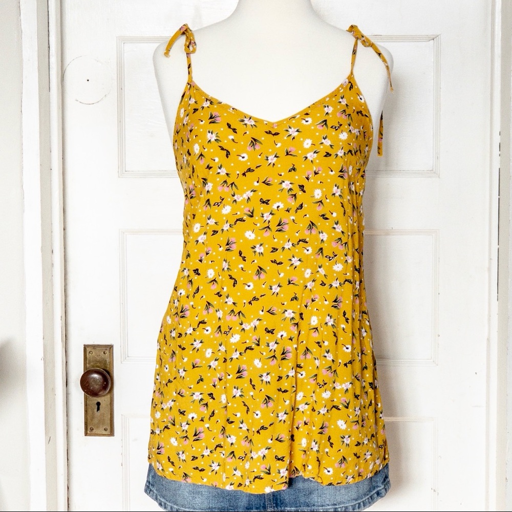 Boho Golden Yellow Floral Top